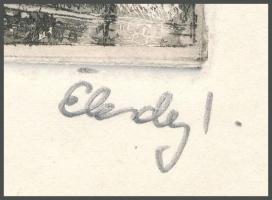 Élesdy István (1912-1987): Mátyás templom (Budai vár). Rézkarc, papír, jelzett, 15x19,5 cm