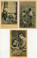 15 db MODERN szerelmes párok képeslap (Művészeti Alkotások), közte néhány fotó / 15 modern love couples postcards, with some photos