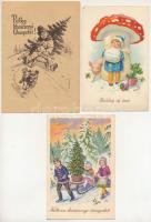 11 db RÉGI karácsonyi üdvözlőlap / 11 pre-1945 Christmas art postcards