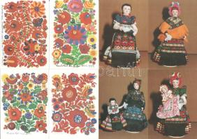 2 db MODERN magyar népművészet képeslapfüzet, tokkal / 2 modern Hungarian folklore postcard booklets...