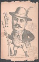 cca 1880-1910 2 db rajzos lőlap, Wien, Stockinger &amp; Morsack, sérültek, az egyik foltos, 32x21 cm