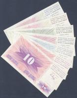 Bosznia-Hercegovina 7db (6klf) modern bankjegy T:I