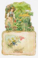 1898 Győr, litho térbeli kihajtható üdvözlőkártya