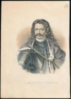 1862 Pest, II. Rákóczi Ferenc színezett litográfia, foltos, 24×16 cm