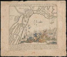 1791 Karte der Eroberung der Stadt Macsin ( Măcin, Románia), színezett metszet, foltos, 15×18 cm