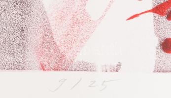 Kiss Zoltán (1965-): Fedésben, 2022. Litográfia, papír, jelzett, számozott: 9/25, 90x63 cm