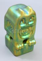 Zsolnay robot bagoly, eozin mázas, jelzett (tervező: Nádor Judit), mázrapedésekkel, egy kis karccal, m:16 cm