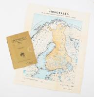1940 Finnország és az észak-európai hadszíntér térképe (1 : 3.000.000). Finnország ismertetését írta: Juhász Vilmos. Bp., 1940 Dante, 16 p. + 1 térkép (59x46 cm). Kissé viseltes állapotban, néhány kisebb sérüléssel.