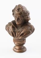Beethoven bronz mellszobor, fa talapzaton, m 6 cm