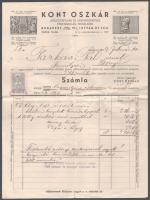 1939 Bp., Kont Oszkár Szikvízgépgyár és Szifonfejöntöde fejléces számla