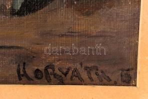 Horváth G. Andor (1876-1966), Munkácsy Mihály után: Borozgató. Olaj, vászon. Jelzett. Paszpartuba ra...