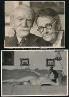 ca 1920 Festőművész fotó tétel: Gyökössy Lajos dedikált fotólapja, a múzsa fotó, Edvi Illés Aladár a...