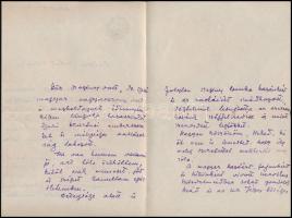 1923 Battenberg Lajos a m. kir. Posta főigazgatójának levele Kádár Lehel fajvédő politikushoz
