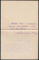 1923 Battenberg Lajos a m. kir. Posta főigazgatójának levele Kádár Lehel fajvédő politikushoz