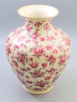 Thomas Ivory Bavaria rózsa virág mintás váza. Kézzel festett, jelzett, hibátlan 34 cm