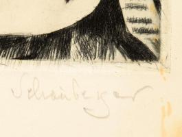 Schönberger Armand (1885-1974): Városkép. Rézkarc, papír, jelzett, foltos, lap széle kissé sérült, 2...