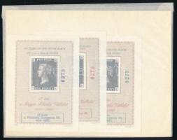 1990 40 éves a Magyar Filatélia Vállalat 3 darabos emlékív garnitúra