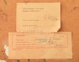 Vásárhelyi Kovács (Kováts) Tibor (1924-1997): Békés táj. Olaj, farost, jelzett. Hátoldalán Képcsarno...