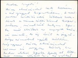 ca 1970 Szekeres Erzsébet (1938) festő, textilművész autográf sorai saját munkáját ábrázoló levelezőlapján