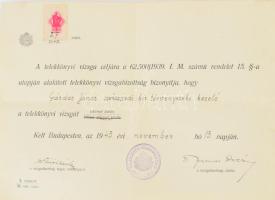 1943 Telekkönyvi vizsga bizonyítvány