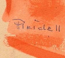 Pleidell János (1915-2007): Árpád-házi Szent Margit. Akvarell, ceruza, karton, jelezve balra lent. 4...