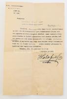 1920 Kolosvári Kolossváry Endre (Veszprém, 1858. december 24. ? Budapest, 1938. december 13.) gépészmérnök, helyettes államtitkár. aláírása miniszteri kinevezésen