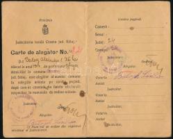 ca 1940 Román biztosítási igazolvány és választói igazolvány