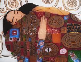 Goebel - Gustav Klimt Die Erfühlung Artis Orbis sorozat. Nagy méretű mázas üvegkép, limitált szériás...