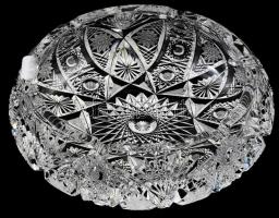 Parádsasvári kristály nagy hamutál. Kézzel csiszolt,hibátlan d: 18 cm