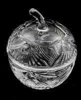 Parádsasvári kristály nagy alma bonbonniere . Kézzel csiszolt,hibátlan 13 cm