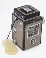 Meopta Flexaret Automat 6x6 cm/24x36 mm kamera Belar 1:3,5/80 mm objektívvel jó állapotban, bőr tokk...