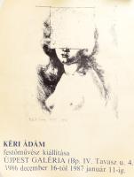 Kéri Ádám festőművész kiállítása. 1986-87, Újpest Galéria, erotikus kiállítási plakát, feltekerve, törésnyomokkal, 70x50 cm.