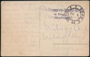 ~1917 Képeslap tábori kórházból "Reserve-Spital No 2 in Prag"