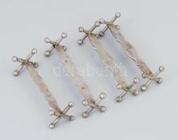 4 db ezüst késbak. Dianás jelzéssel, mesterjeggyel, Tóth, JJ. 128 g,