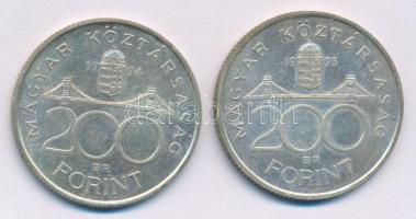 1993. 200Ft Ag "MNB" + 1994. 200Ft Ag "Deák" T:AU,XF, kis patina Adamo F13, F13.1