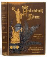 Aradi vértanúk albuma. Szerk.: Varga Ottó. Bp., 1893, "Könyves Kálmán", 1 t.(díszcímlap)+246+2 p.+7 (hasonmás)+1 t. Harmadik kiadás. Kiadói dúsan aranyozott, festett, illusztrált piros egészvászon-kötés, Leszik K.-féle kötésben, aranyozott lapélekkel, a borítón kis kopásnyomokkal, a lapok a jó állapotban.