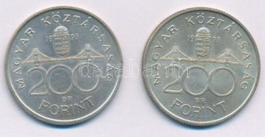 1993. 200Ft Ag "MNB" (2x) T:XF Adamo F13