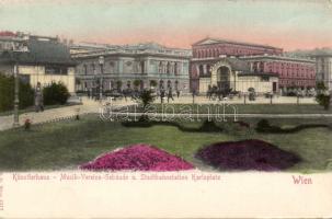 Vienna Stadtbahn station Charles square with music and art hall