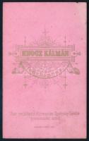 cca 1880 Idős hölgy portréja, vizitkártya Knocz Kálmán körmendi műterméből, rózsaszínes verzóval, 11...