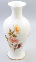 Hollóházi váza. Jelzett, virágmintás, hibátlan, m: 36 cm