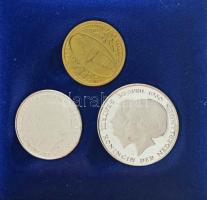 Hollandia 1980. 1G Ni "Beatrix beiktatása" + 2 1/2G Ni "Beatrix beiktatása" + "B" pénzverdei koronázási emlékzseton (23mm) dísztokban T:AU (eredetileg PP) Netherlands 1980. 1 Gulden Ni "Coronation of Queen Beatrix" + 2 1/2 Gulden Ni "Coronation of Queen Beatrix" + "B" mint token for the coronation (23mm) in decorative case C:AU (originally PP) Krause KM#200, KM#201