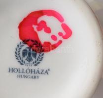 Hollóházi pillangó mintás váza, jelzett, hibátlan, m: 18 cm