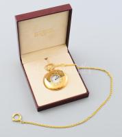 Davosa svájci zsebóra, eredeti díszdobozban, lánccal, működik, d: 5 cm