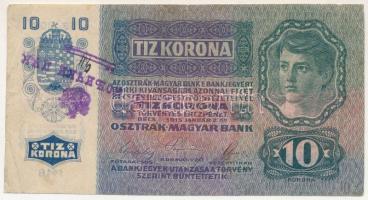 1915. 10K hamis(?) cirill betűs "Lovasság" felülbélyegzéssel T:F beszakadás