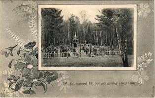 1916 M. kir. soproni 18. honvéd gyalog ezred temetője / WWI Hungarian military cemetery. Art Nouveau, floral (EK)