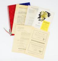 Vegyes papírrégiség tétel, össz. 6 db: 1944 Szombathely, Műszaki leírás a Széll Kálmán utca 16. sz. házban létesítendő óvóhely tervéhez + 2015 Vasas Szakszervezeti Szövetség elismerő oklevél, bársony dísztokban + The Journal of the American Pharmaceutical Associaton angol nyelvű fejléces levél + 3 db Bayer gyógyszerreklám