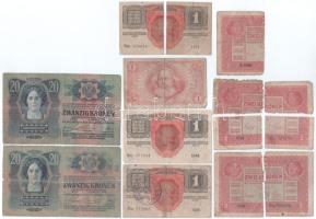 1913. 20K (2x, egyiken cirill betűs felülbélyegzés) + 1916. 1K (2x, egyiken felülbélyegzés) + 1919. ...
