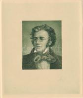 Bodó Sándor (1920-2013): Ludwig van Beethoven, 1952. Rézkarc, papír. Jelzett. 10x9 cm