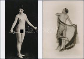 "Modern hölgyek az 1920-as évekből", szolidan erotikus felvételek, jelzés nélkül, 2 db mai nagyítás, 21x15 cm