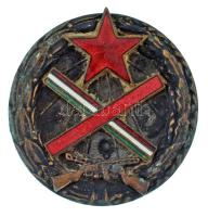 1954. "Magyar Partizán Emlékérem" zománcozott, sorszámozott "665", bronz kitüntető jelvény, hátoldalon "Fegyverrel a hazáért" felirattal (40mm) T:XF